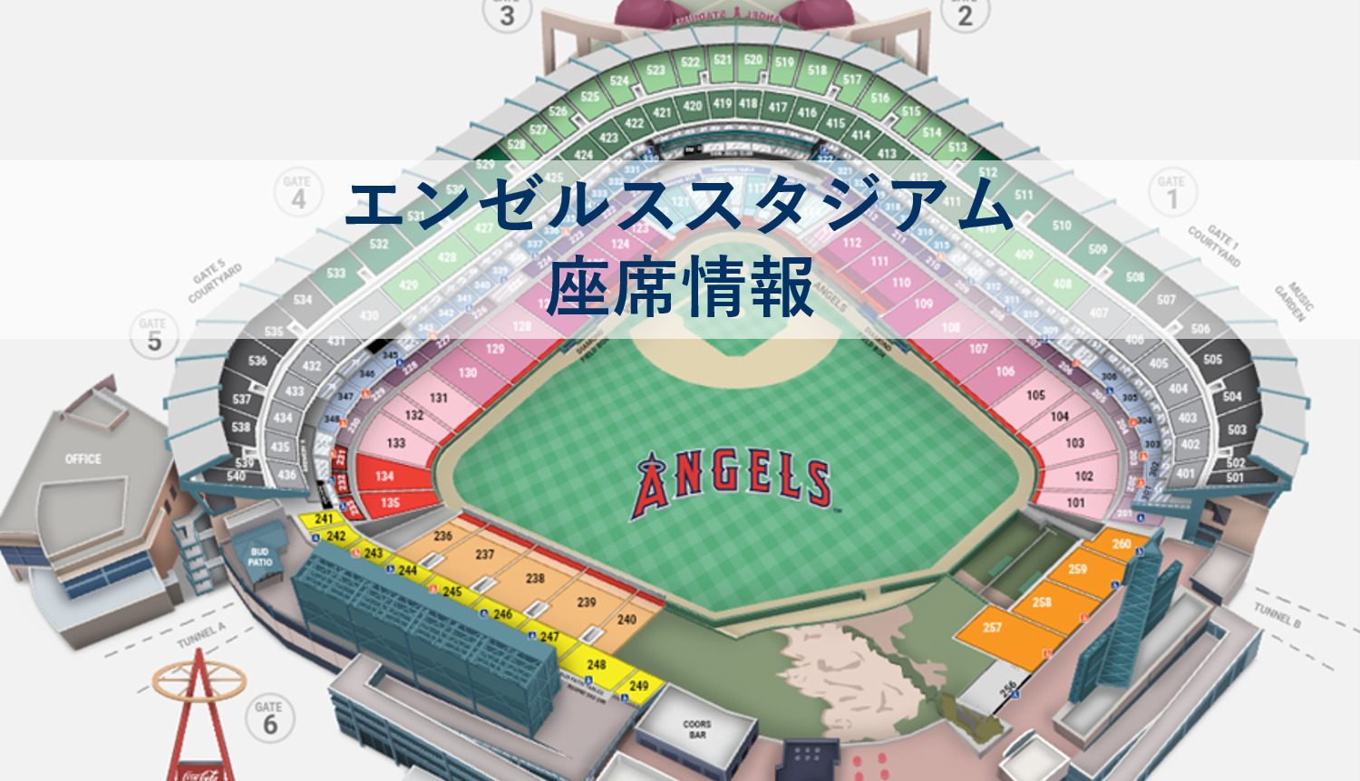 エンゼルスタジアム 座席 チケット 値段 価格 見え方 日当り 大谷翔平 shohei ohtani｜大リーグ観戦ブログ！